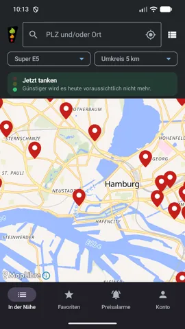 Benzinampel-App: Karte mit allen Stationen